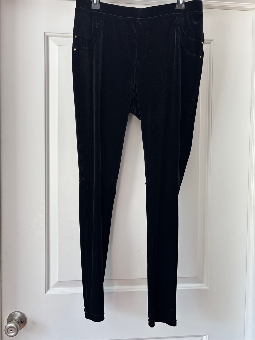 Calvin Klein Black Velvet Straight Leg Pants